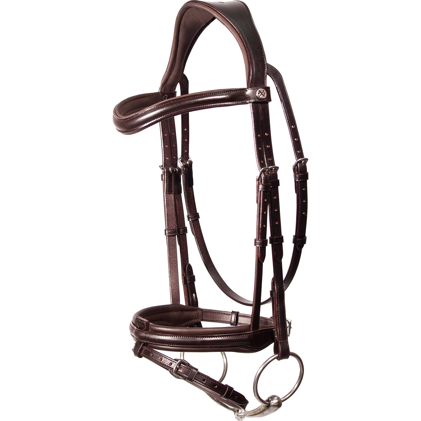 Henry James Saddlery Comfort Flash Bridle HJ-BR-02 - Havana Brown